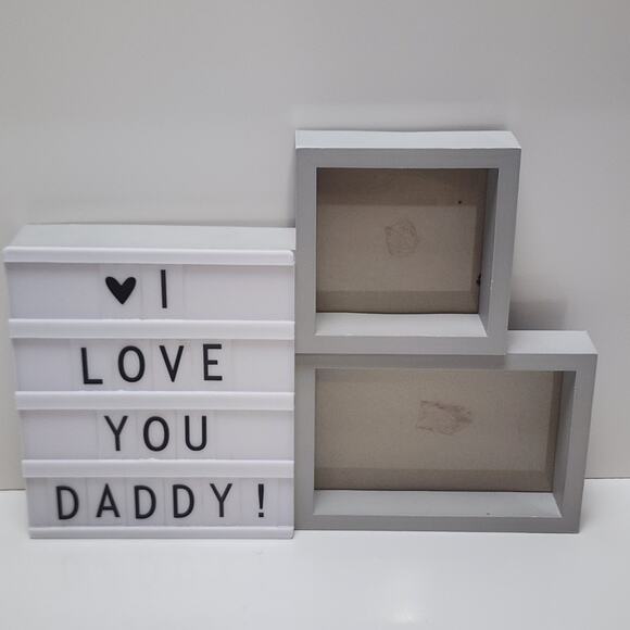 Cinema Light Box Marquee Sign 'I Love You Daddy' Wooden Dual Picture Frame - Picture 8 of 11
